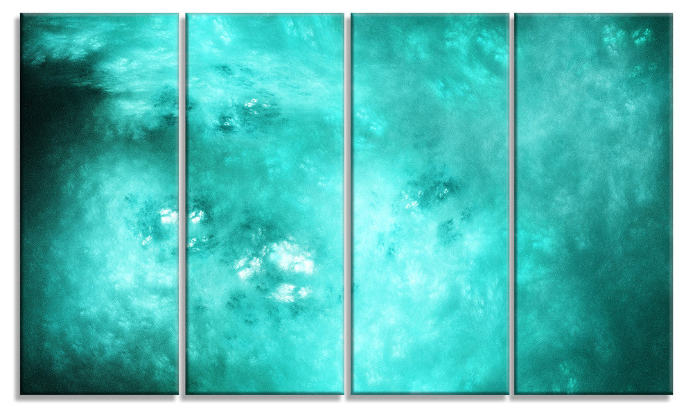 Blur Blue Sky with Stars, Abstract Canvas Art Print, 48"x28", 4 Panels