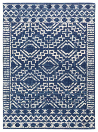 Surya Ustad UST-2312 7'10"x10'2" Rug, Navy/Denim/Cream
