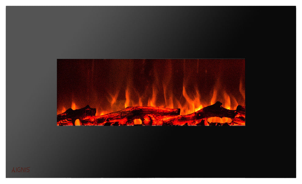 Electric Wall Mounted Fireplace Royal 50 inch with Logs | Ignis