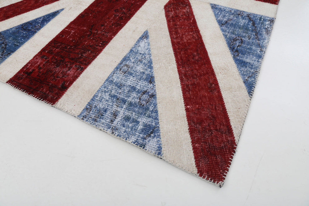 Rug N Carpet - Handwoven Oriental 5' 7'' x 8' 0'' Flag Patchwork Rug
