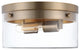 Intersection Medium Flush Mount Fixture, Burnished Brass With Clear Glass