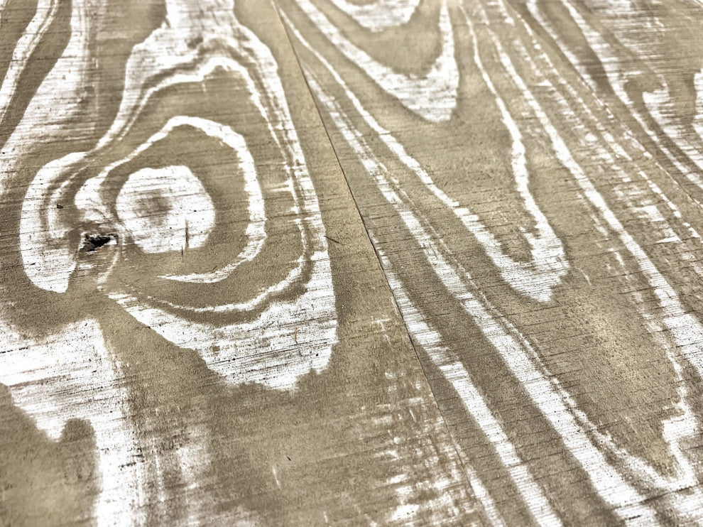 Set of Two Graywash and Natural Wood Wall Art Hanging Panels