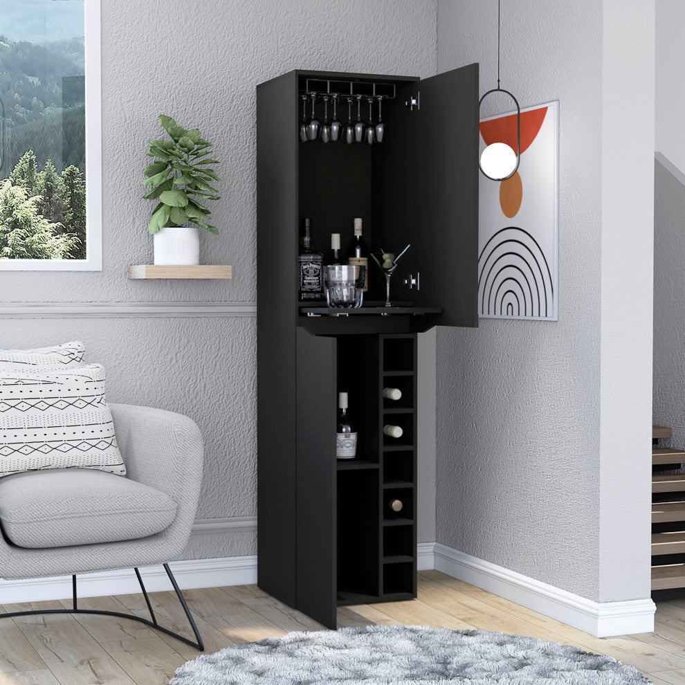 DEPOT E-SHOP Haora Bar Cabinet, Black