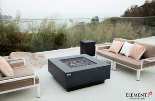 Bergen Square Dark Grey Concrete 40" Natural Gas Fire Table by Elementi Plus