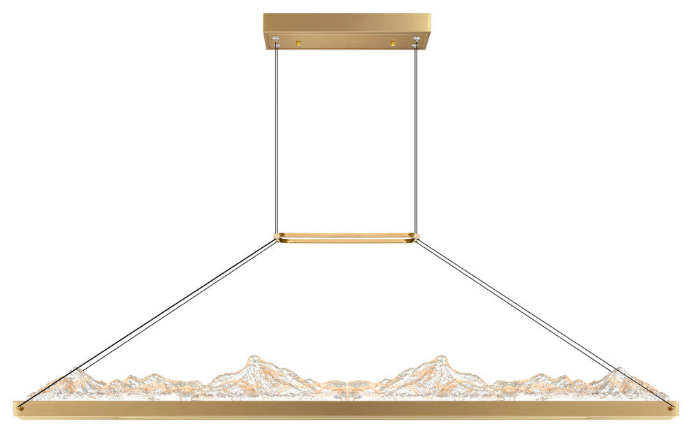 Himalayas Integrated LED Chandelier, Brass, 48 Inches