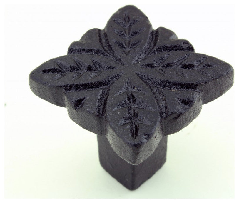Flower Cabinet Hardware Iron Cabinet Knob Black Pack of 4