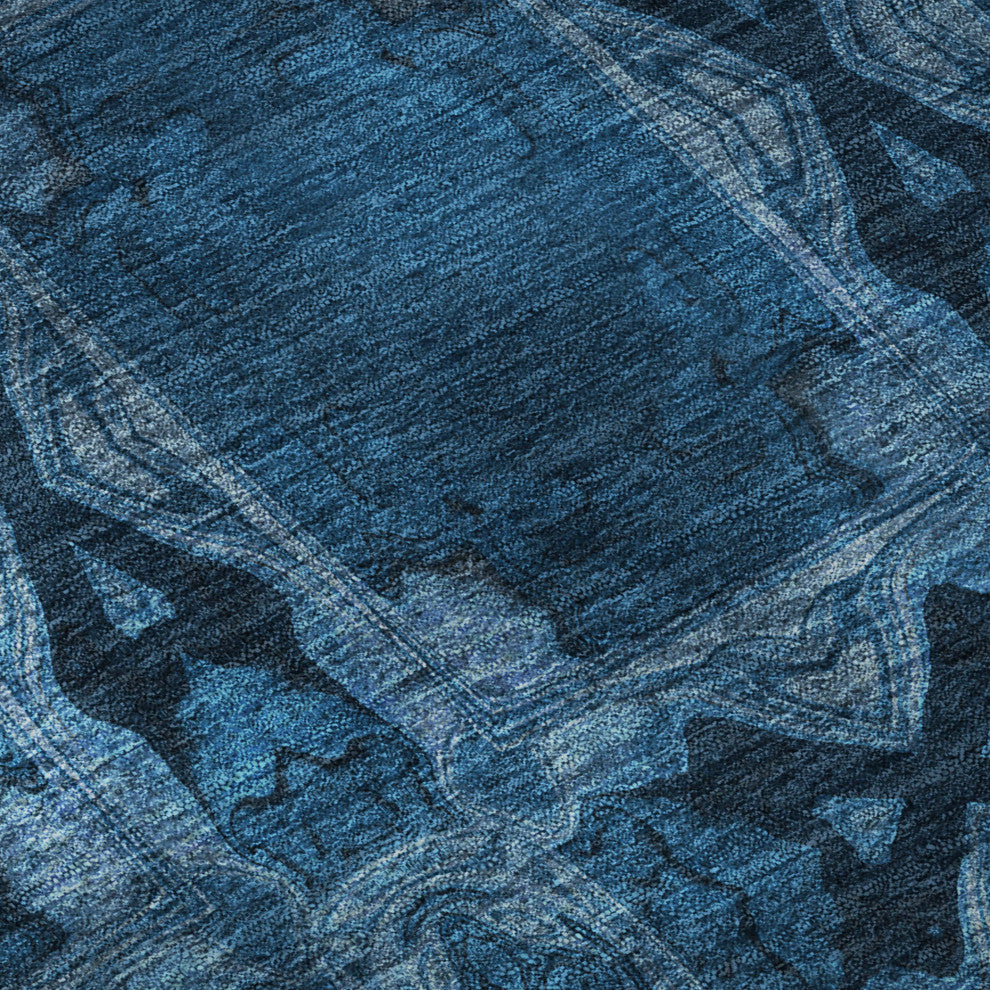 Premium Machine Washable Mayfield AMF564 Navy 5' x 7'6" Rug