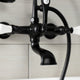 AE553T0 7" Wall Mount Tub Faucet With Hand Shower, Matte Black