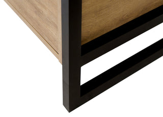 Modern Wood Laminate Double Pedestal Executive Desk, Writing Table, Light Brown