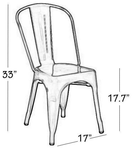 Cassandra Contemporary Steel Stackable Tolix-Style Dining Chair - Matte Silver