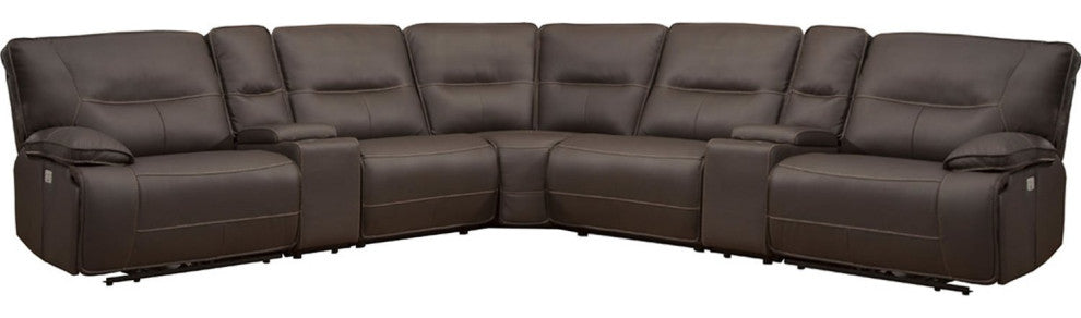 Spartacus Chocolate 7 Piece Power Reclining Adjustable Headrests Sectional