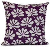 18x18", Ingrid, Floral Print Pillow, Purple