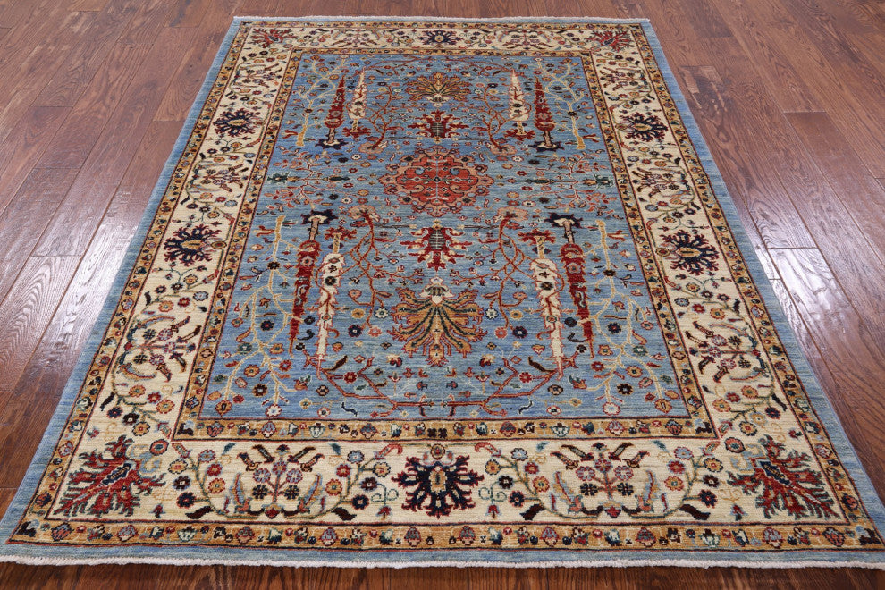 5' 0" X 6' 5" Persian Ziegler Handmade Wool Rug Q7453