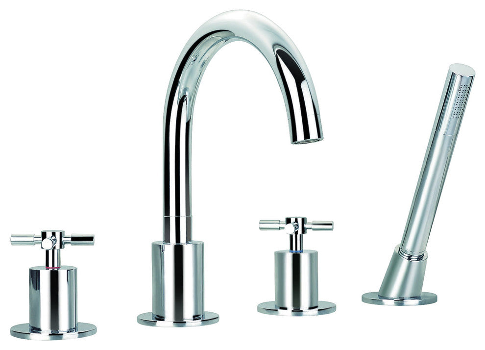 Prima 4 Widespread Bathtub Faucet Set, Chrome