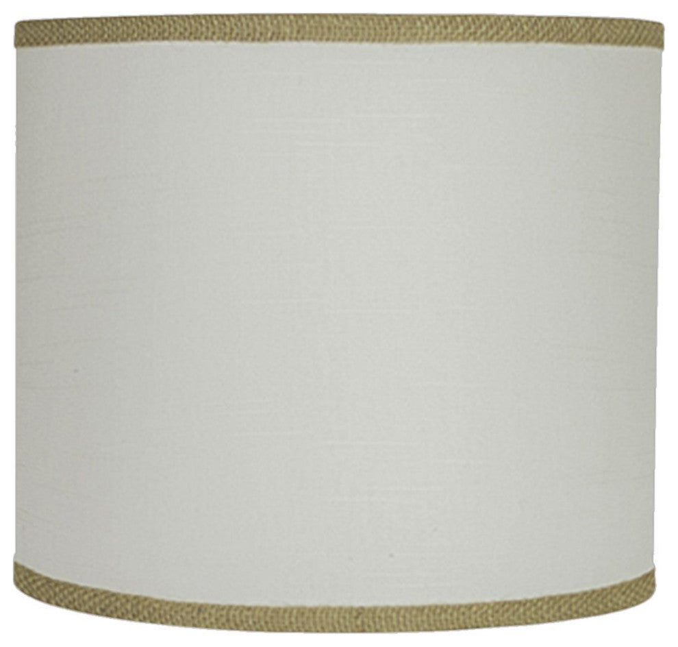 Ivory With Burlap Trim Shade, 16"