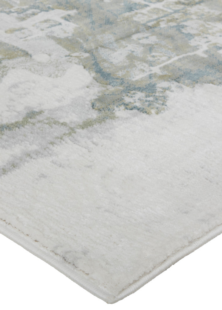 Weave & Wander Halton Contemporary Marble Rug, Silver/Gray, Ivory, 10'x13'