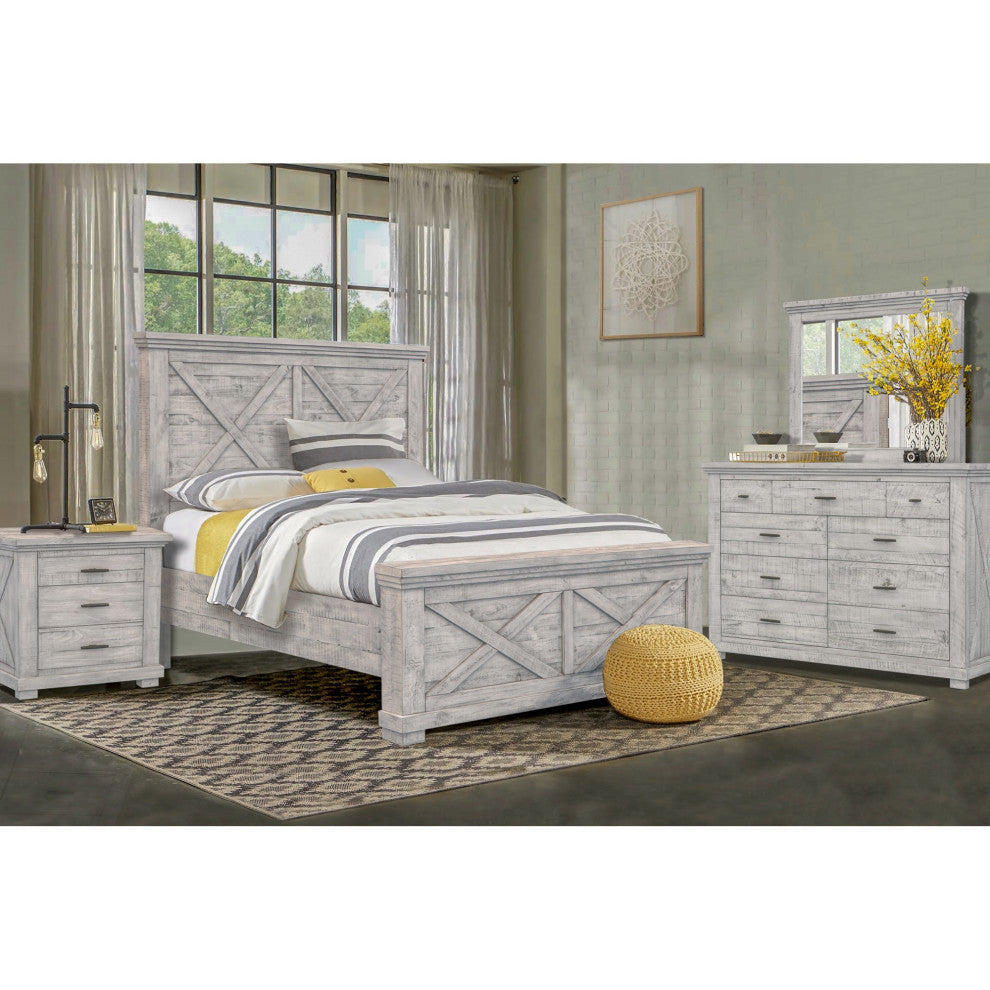 Sunset Trading Crossing Barn Queen 5 Piece Bedroom Set | Wood Panel Bed