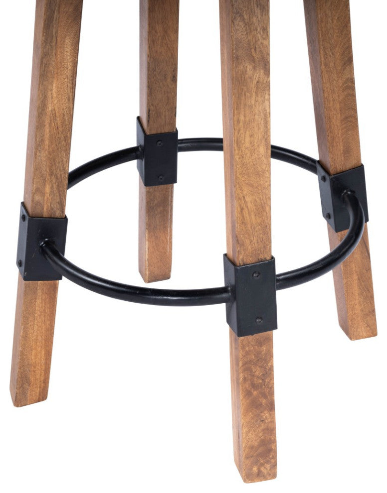 Sturdy Wood and Metal Bar Stool