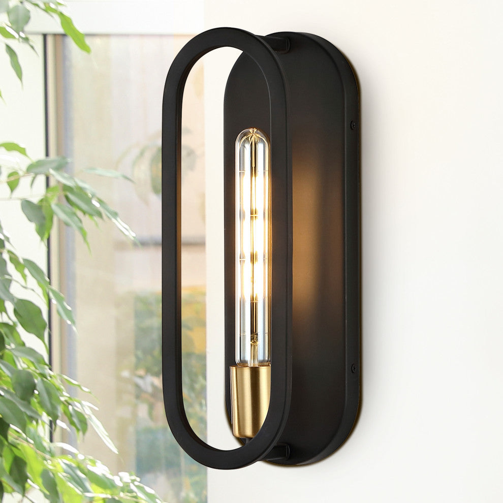 Emilia 4.75" 1-Light Modern Bohemian Iron LED Sconce, Black