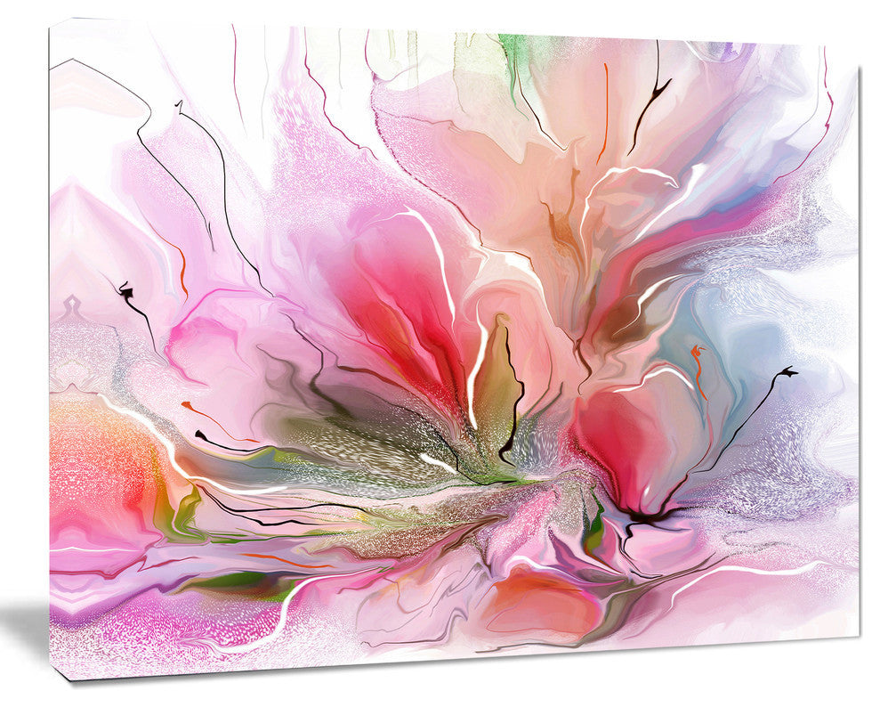 Lovely Painted Floral Design, Extra Large Floral Wall Art, 40"x30"