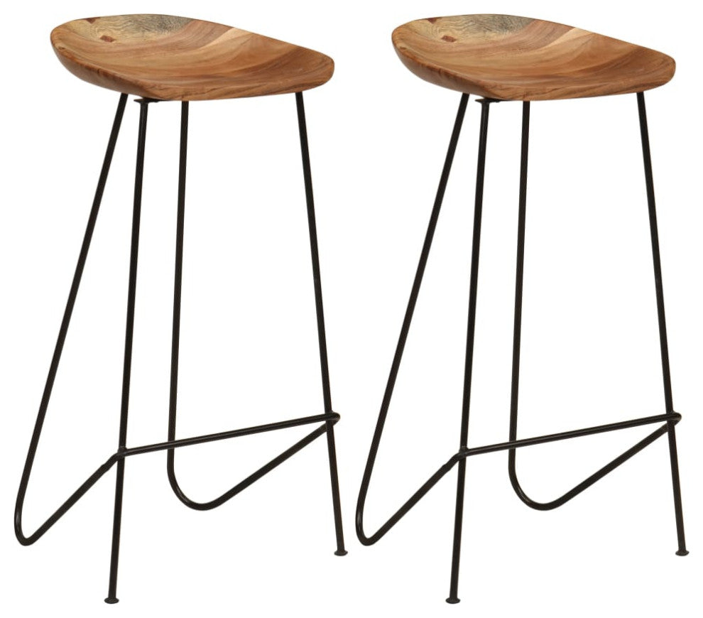 vidaXL Bar Stools 2 pcs Solid Acacia Wood
