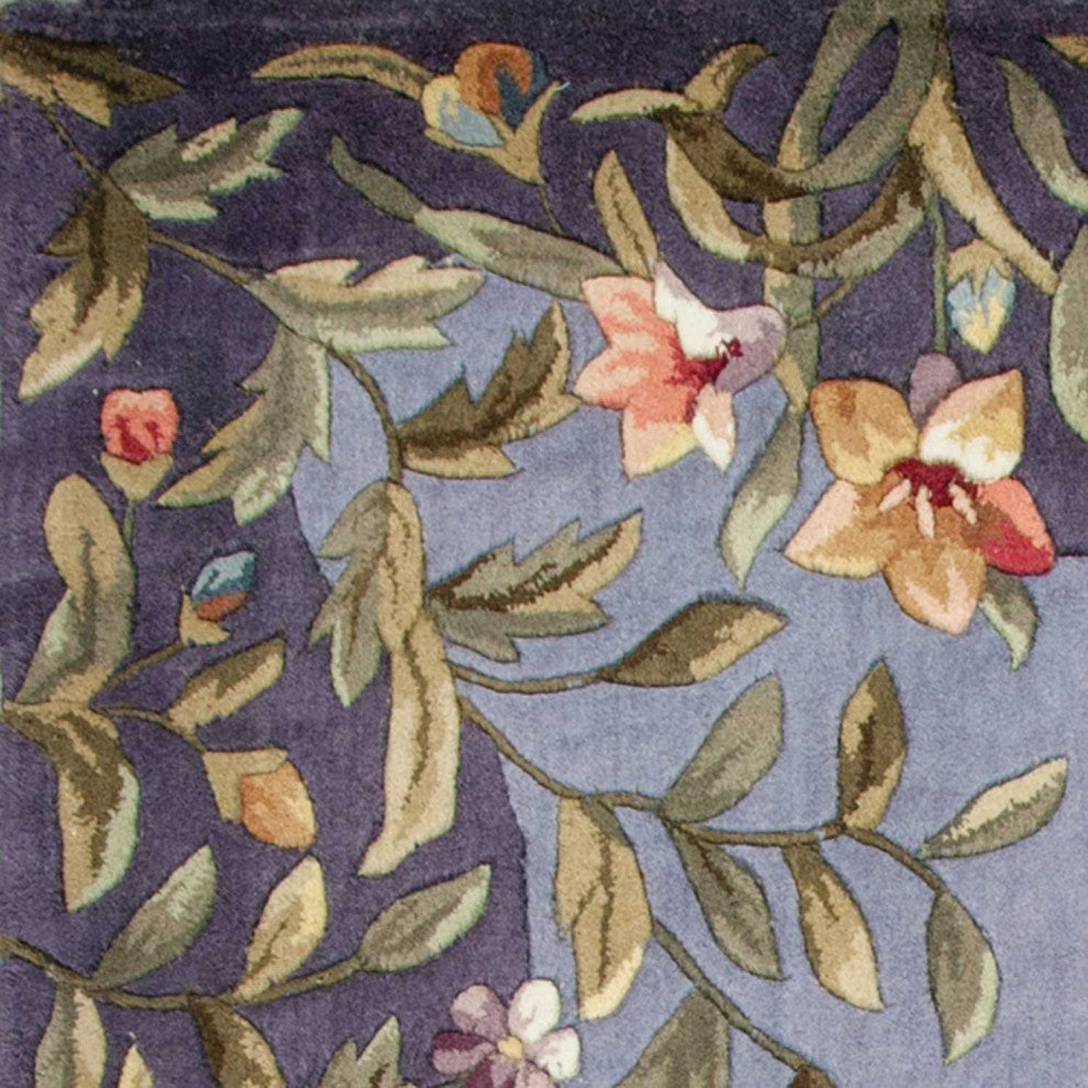 HomeRoots 5' x 8' Wool Lavender Area Rug
