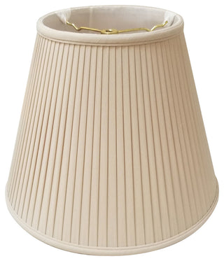 Deep Empire Side Pleat Basic Lampshade, Beige, 9"x18"x14"