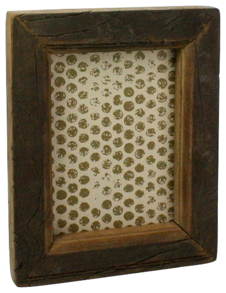 5x7 Dark Brown Reclaimed Wood Vertical Frame