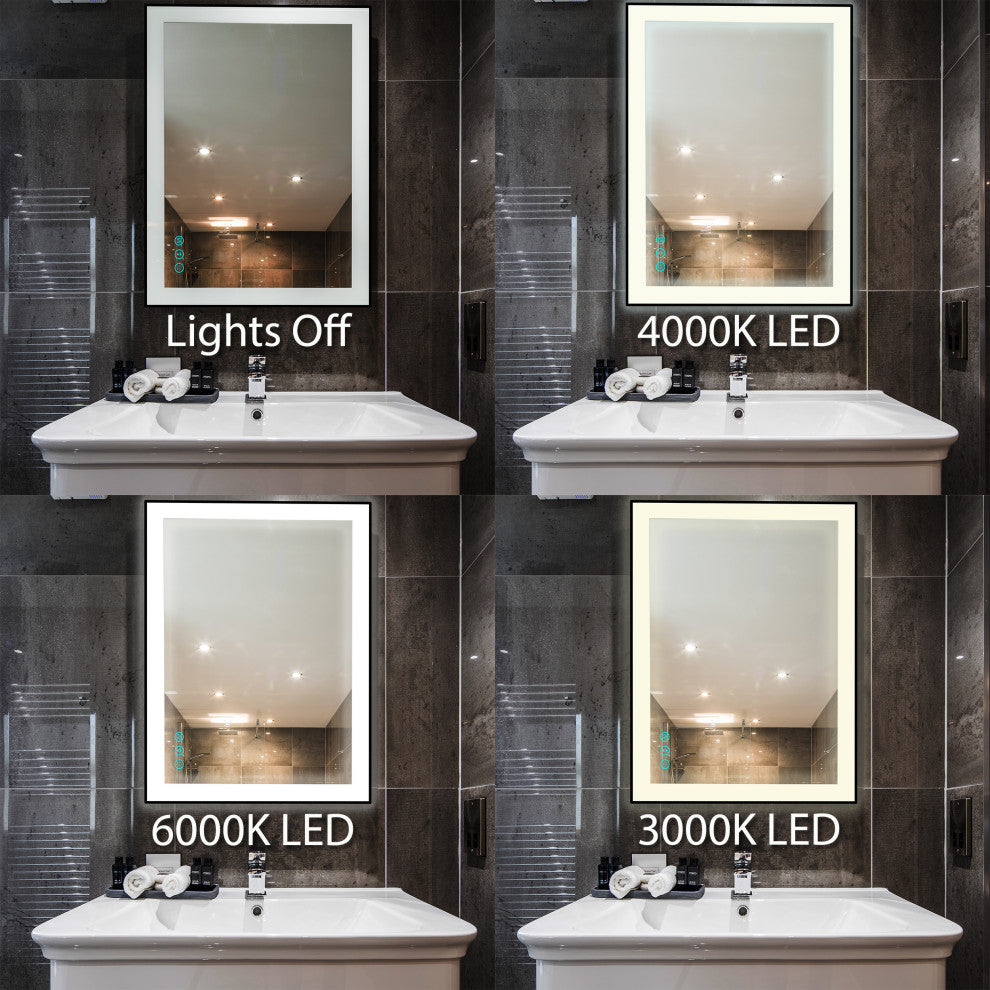 Black Frame Wall Mounted backlit LED Bathroom Vanity Mirror(48"W X 36"H )