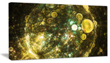 Yellow Spherical Planet Bubbles, Abstract Canvas Art Print, 40x20