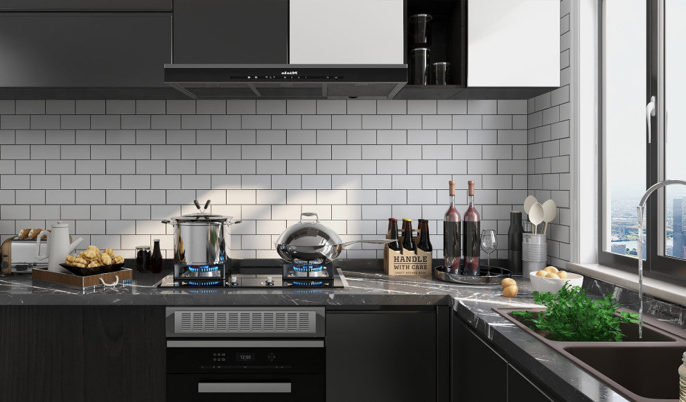 Matte White 3" X 6" Aluminum Peel & Stick Subway Tile, 1 box