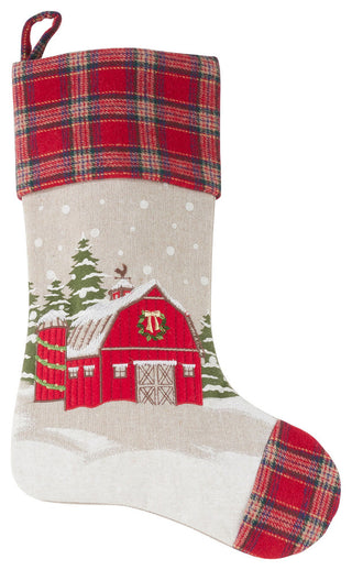 Classic Holiday Decor Christmas Stocking Holder, 16"x20", Red Barn