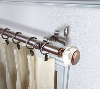 Leilani 1" Diameter Double Curtain Rod, Bronze, 66-120"