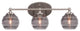 Capri 3-Light Bath Bar, Brushed Nickel/Smoke Ribbed