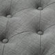 Laura Linen Button Tufted Nailhead Trim Half Moon Storage Ottoman, Light Grey