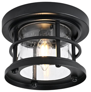 Home Living 8" Outdoor Flush Mount, Black