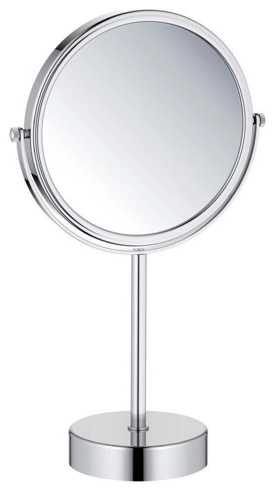 Circular Free Standing Magnifying Make Up Mirror, Chrome
