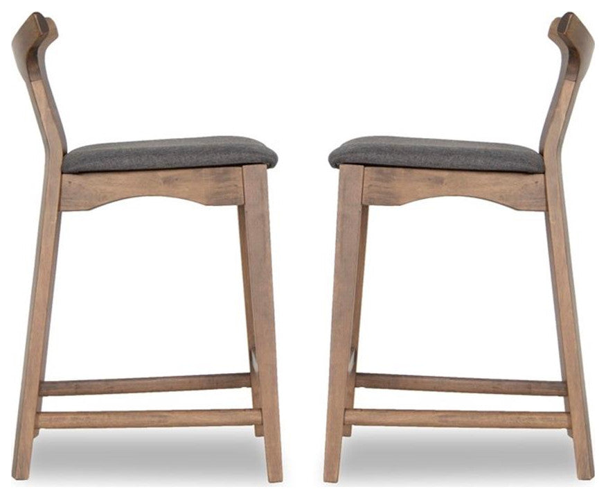 Ashcroft Murphy Fabric Upholstered Bar Stool in Gray