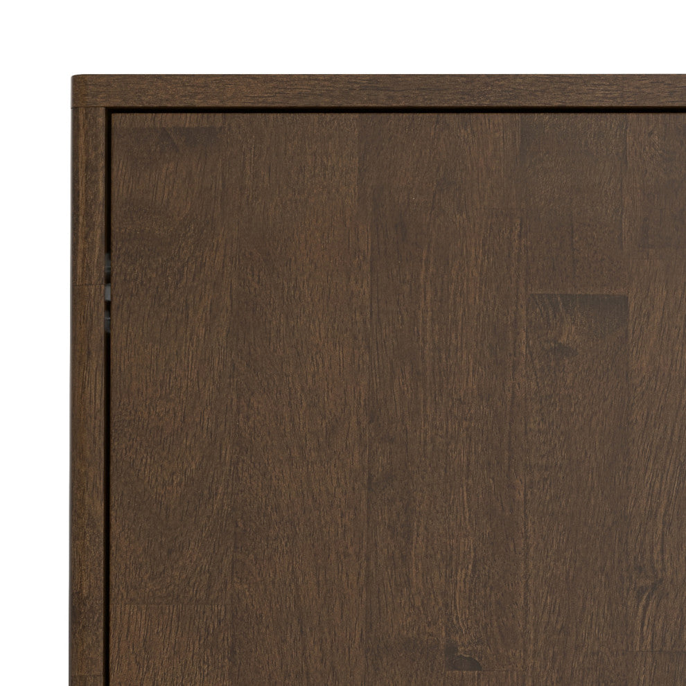 Harper Solid Hardwood 2 Door Sideboard Buffet / Storage Cabinet, Walnut Brown