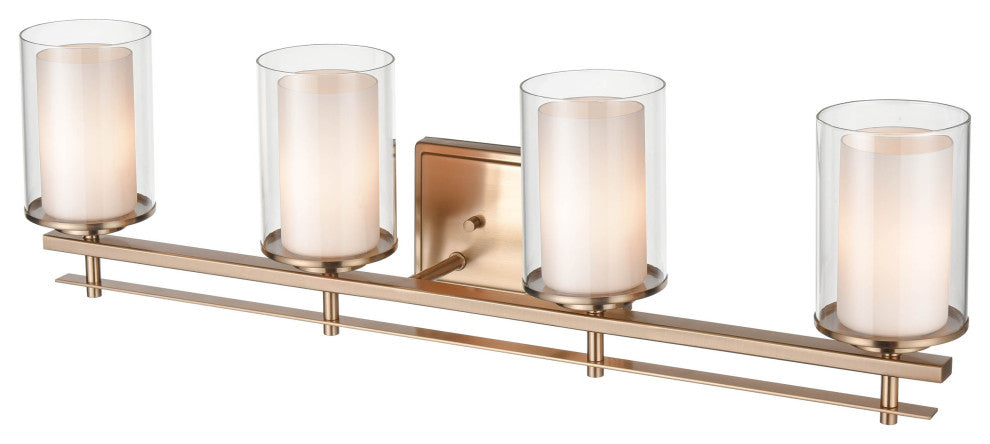 Huderson Collection 4-Light 31" Modern Gold Bathroom Vanity Light