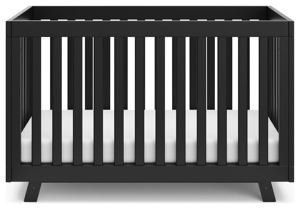 Storkcraft Beckett 3-in-1 Convertible Crib, Black, Converts to Toddler Bed