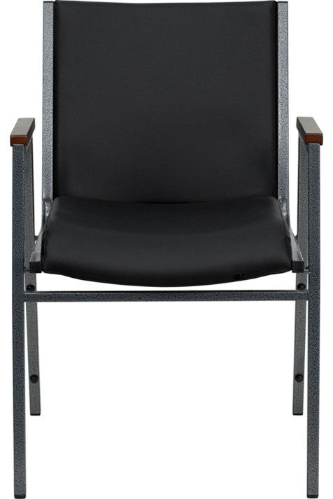 Flash Furniture Hercules Upholstered Stacking Chair in Black Vinyl