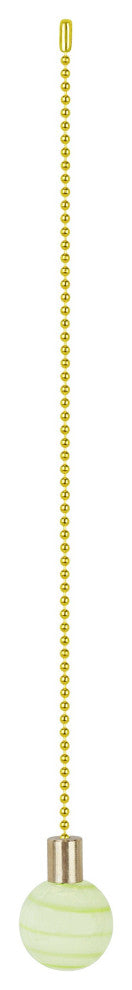 Aspen Creative 20510-X, 12" Glass Knob with Pull Chain, Green, Set of 1