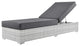 Lounge Chair Chaise, Rattan, Wicker, Gray, Modern, Outdoor Patio Bistro