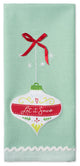 Assorted Holiday Ornaments Embellished Dishtowel, Set Of 3