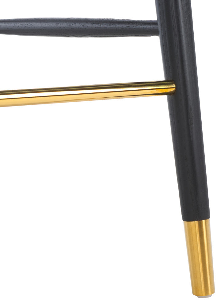 Safavieh Couture Rogue Rattan Barstool, Black/Natural