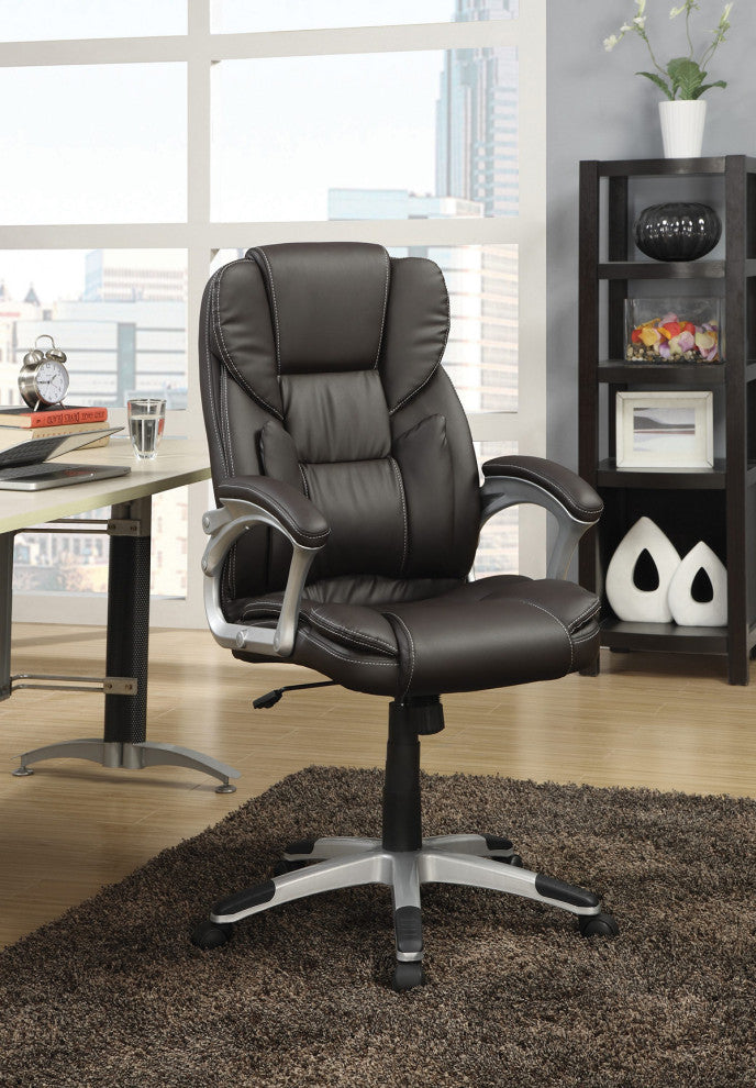 Adjustable Height Office Chair, Dark Brown