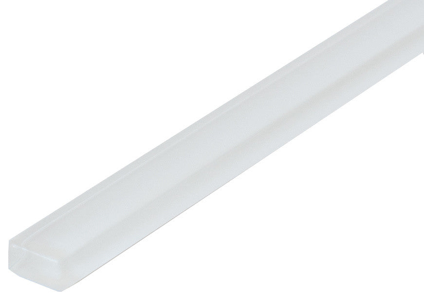 0.63"x8" Crystal Glass Liner, White, Set of 10