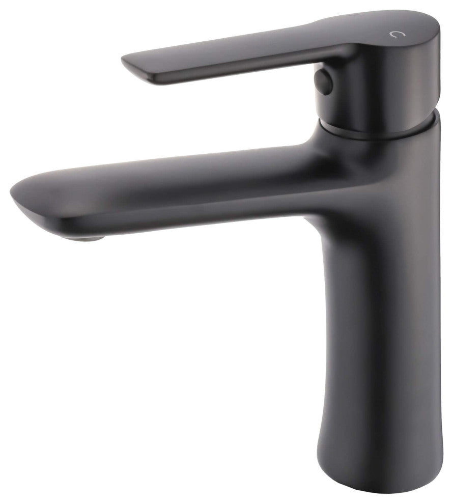 Fine Fixtures Round Single Hole Bathroom Faucet, Black