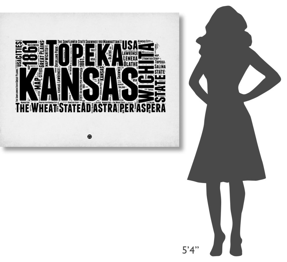 "Kansas Word Cloud 2" Fine Art Print